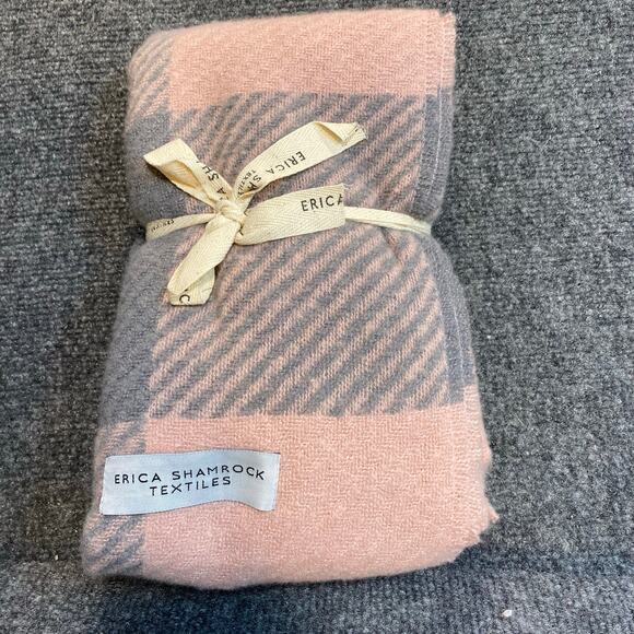 Erica Shamrock Textile Other - Brand New Pink Gray Plaid Throw Blanket Erica Shamrock Textile